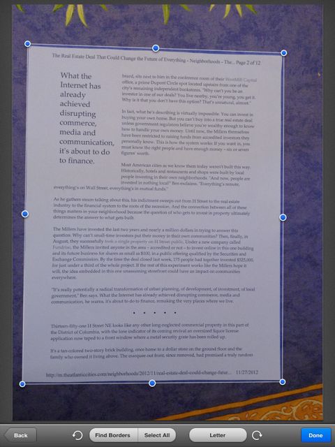 The edge detection of Scanner Pro is almost perfect