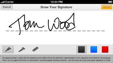 DocuSign Ink allows you to draw your signature