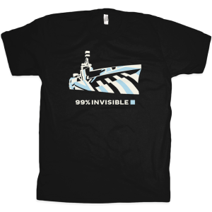 The 99% Invisible t-shirt references their disruptive camouflage episode