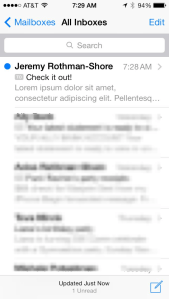The Mail app fetches new mail as soon as it is opened and grabs the new message