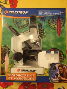Kids' microscopes can be found cheaply on Amazon, like this one from Celestron, discounted to just $35