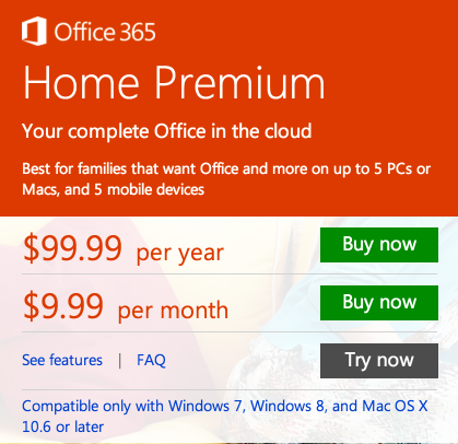 Office 365 comes more compelling if you are installing it on multiple computers