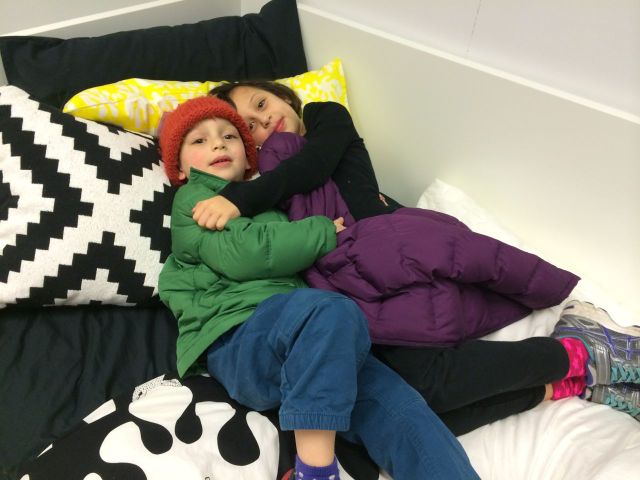 The kids tried out all the beds and argued that they needed just one big one for them to share