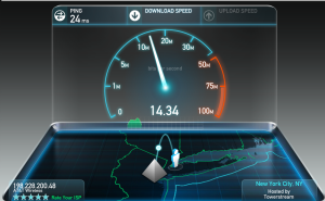 Internet speed from tethering using my AT&T LTE is 10x - 20x faster.