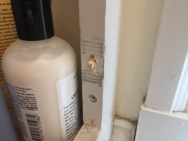 Fill up the hole with pieces of wood and glue.