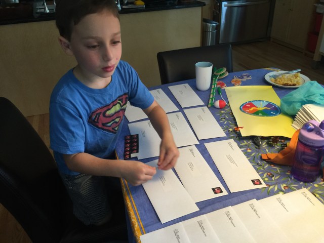 At $0.49 a stamp, it was a little risky, but he did a good job.